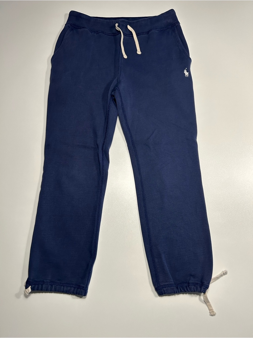 Polo Ralph Lauren Fleece Open Hem Drawstring Navy Blue Track Sweatpants